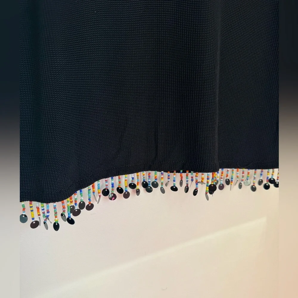 Ronni Nicole Kidz Vintage Black Fringe Black Tank Size 7